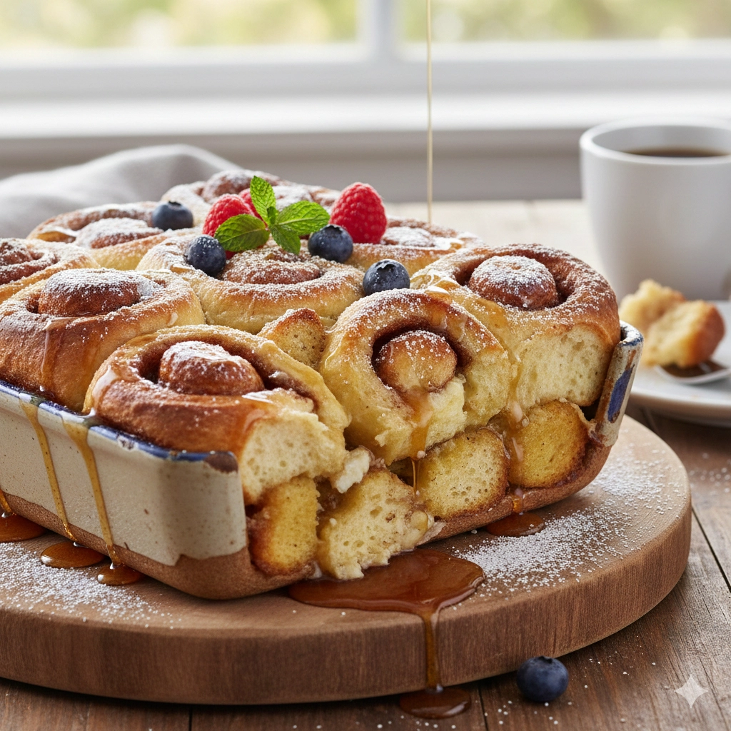 Cinnamon Roll French Toast Egg Bake
