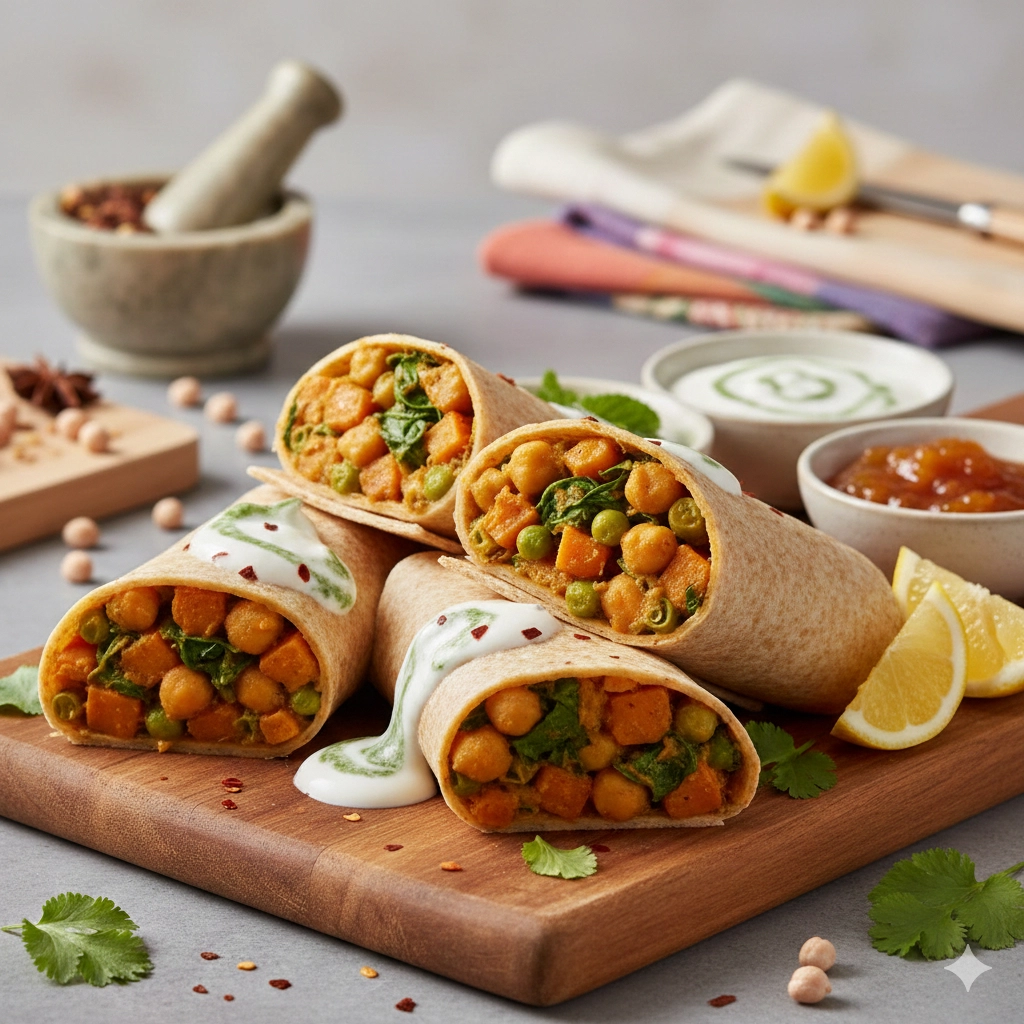 Vegetarian Chickpea Curry Wraps