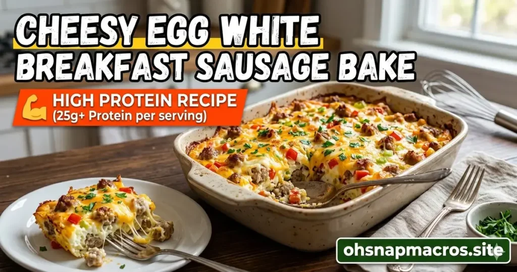 Cheesy Egg White Breakfast Sausage Bake High Protein Recipe